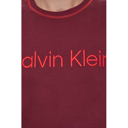 Calvin Klein Underwear bluza bawełniana lounge kolor bordowy z nadrukiem Calvin Klein Underwear M ANSWEAR.com
