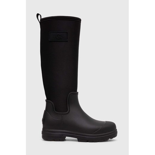 UGG kozaki Droplet Tall damskie kolor czarny na płaskim obcasie lekko ocieplone 36 ANSWEAR.com