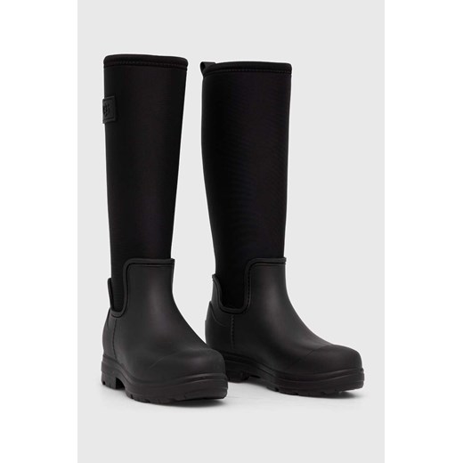 UGG kozaki Droplet Tall damskie kolor czarny na płaskim obcasie lekko ocieplone 38 ANSWEAR.com