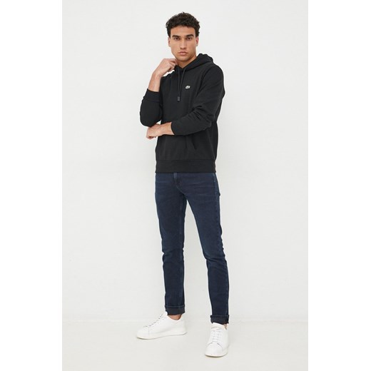Lacoste bluza męska kolor czarny z kapturem gładka SH9623-031 Lacoste XXL PRM promocja