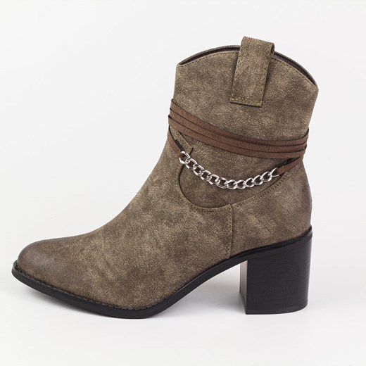 Botki beżowe Daszyński na zamek 