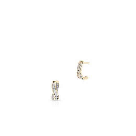 Kolczyki złote bicolor z brylantami i diamentami ZCG/K+1063K W.KRUK