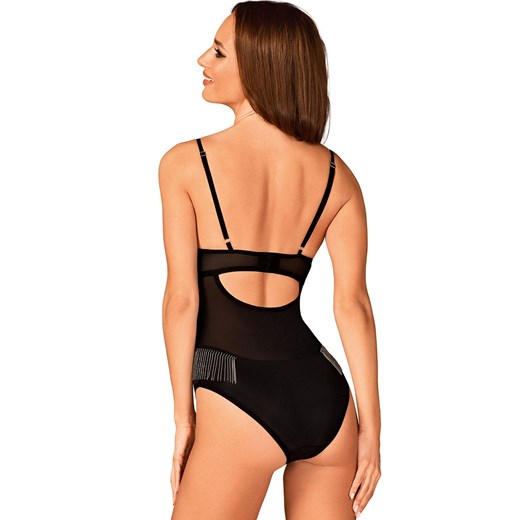 Obsessive czarne body z koralikami Milladis, Kolor czarny, Rozmiar XS/S, Obsessive ze sklepu Intymna w kategorii Body damskie - zdjęcie 163528577