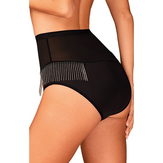 Obsessive czarne figi z wysokim stanem Milladis, Kolor czarny, Rozmiar XS/S, Obsessive ze sklepu Intymna w kategorii Majtki damskie - zdjęcie 163528585