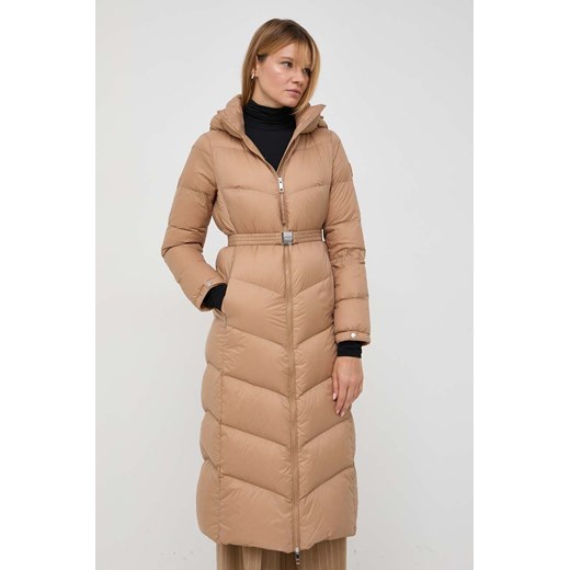 BOSS kurtka puchowa damska kolor beżowy zimowa ze sklepu ANSWEAR.com w kategorii Kurtki damskie - zdjęcie 163534225
