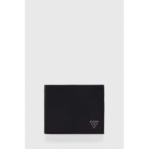 Guess portfel skórzany męski kolor czarny SMCSLE LEA20 ze sklepu ANSWEAR.com w kategorii Portfele męskie - zdjęcie 163534887