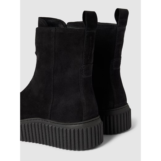 Botki Marc O'Polo czarne na platformie z zamkiem 