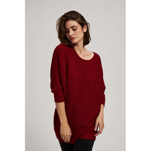 Sweter typu nietoperz bordowy ze sklepu Moodo.pl w kategorii Swetry damskie - zdjęcie 163536678