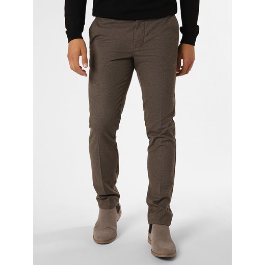 Finshley & Harding Spodnie Mężczyźni taupe marmurkowy ze sklepu vangraaf w kategorii Spodnie męskie - zdjęcie 163543169
