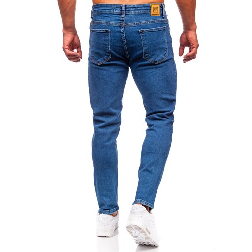 Granatowe spodnie jeansowe męskie regular fit Denley 6052 36/XL wyprzedaż Denley