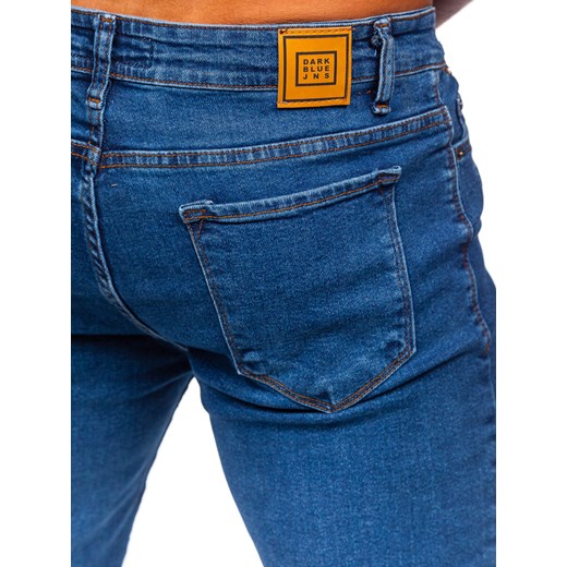 Granatowe spodnie jeansowe męskie regular fit Denley 6052 30/S okazyjna cena Denley