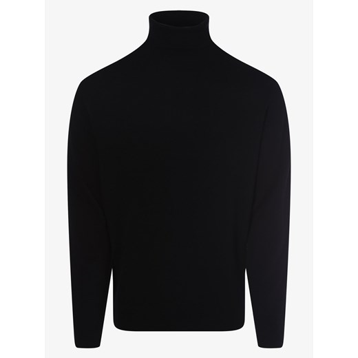 Andrew James Sweter z dodatkiem kaszmiru Mężczyźni Wełna czarny jednolity ze sklepu vangraaf w kategorii Swetry męskie - zdjęcie 163550938