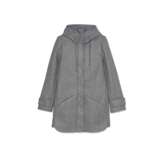 Cropp - Szary płaszcz z kapturem - szary ze sklepu Cropp w kategorii Płaszcze damskie - zdjęcie 163551975