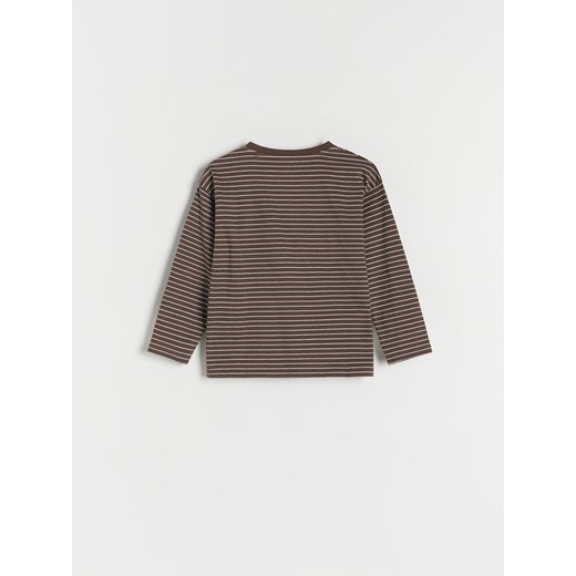 Reserved - Longsleeve w paski - ciemnobrązowy Reserved 104 (3-4 lata) Reserved