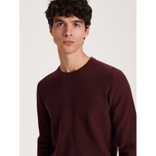 Reserved - Bawełniany sweter - kasztanowy ze sklepu Reserved w kategorii Swetry męskie - zdjęcie 163561607