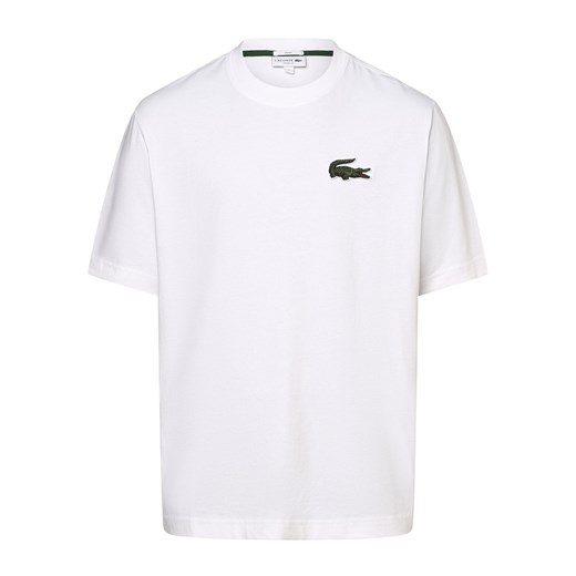 Lacoste T-shirt męski Mężczyźni Bawełna biały jednolity Lacoste L okazja vangraaf