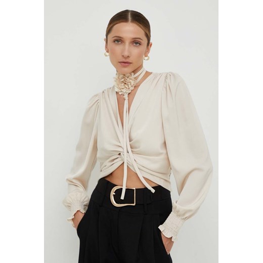 Bluzka damska Answear Lab z długim rękawem elegancka z dekoltem v 