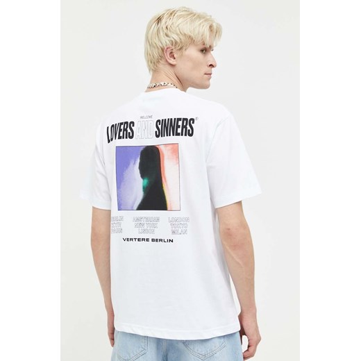 T-shirt męski biały Vertere Berlin z krótkim rękawem młodzieżowy