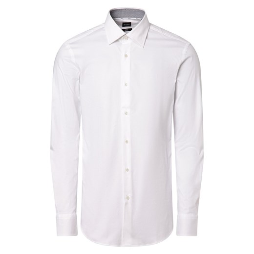 BOSS Koszula męska Mężczyźni Slim Fit Bawełna biały jednolity ze sklepu vangraaf w kategorii Koszule męskie - zdjęcie 163574317
