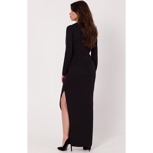 Sukienka maxi z wycięciem w talii czarna K180, Kolor czarny, Rozmiar L, makover Makover S promocja Primodo