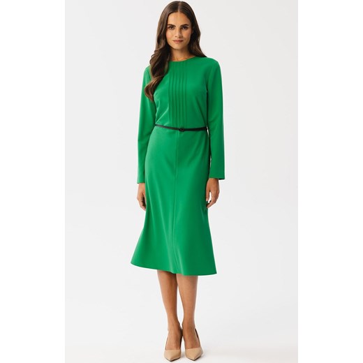 Sukienka z przeszyciami na dekolcie w soczystej zieleni S347, Kolor zielony, Rozmiar L, Stylove ze sklepu Primodo w kategorii Sukienki - zdjęcie 163579126