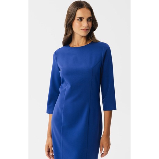 Sukienka Stylove z wiskozy ołówkowa z okrągłym dekoltem midi 