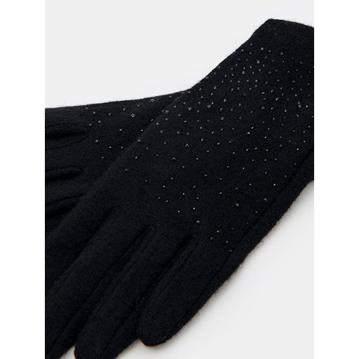Mohito - Czarne rękawiczki z ozdobnymi elementami - Czarny Mohito M Mohito