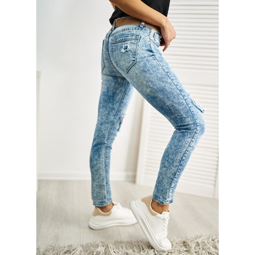 PHILIP spodnie jeans slim fit mega dziury M Ligari