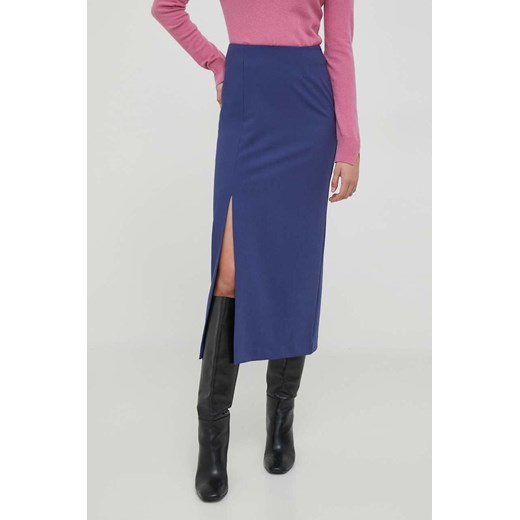 Sisley spódnica kolor niebieski maxi prosta ze sklepu ANSWEAR.com w kategorii Spódnice - zdjęcie 163594546