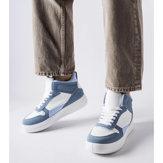 Niebieskie sneakersy za kostkę Adite ze sklepu gemre w kategorii Buty sportowe damskie - zdjęcie 163599169