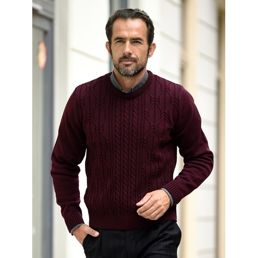 Sweter męski pod szyję - Max (duży) - śliwka - 3XL ze sklepu Swetry Lasota w kategorii Swetry męskie - zdjęcie 163600785