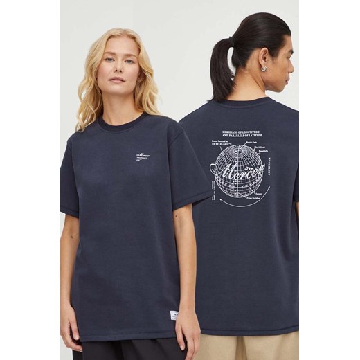 The Mercer Brand t-shirt bawełniany kolor granatowy z nadrukiem ze sklepu ANSWEAR.com w kategorii T-shirty męskie - zdjęcie 163601419