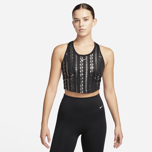 Czarna bluzka damska Nike z okrągłym dekoltem w sportowym stylu 