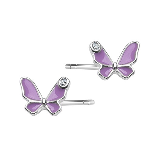 Kolczyki srebrne z cyrkoniami - motyle - Mini ze sklepu YES.pl w kategorii Kolczyki - zdjęcie 163622347