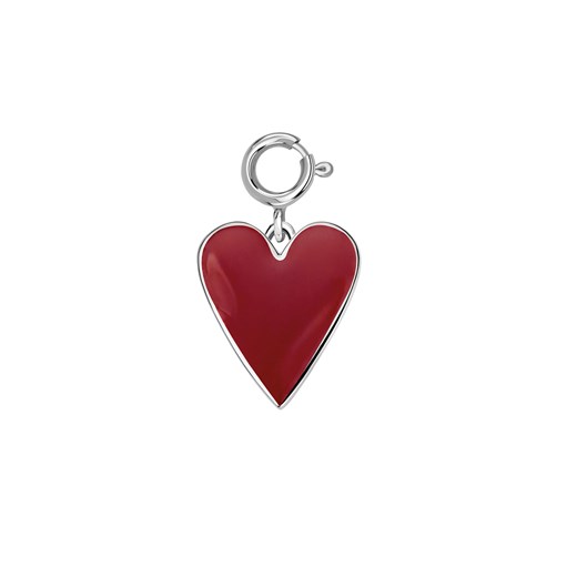 Zawieszka srebrna charms pokryta czerwoną emalią - serce - Love Story ze sklepu YES.pl w kategorii Zawieszki - zdjęcie 163623018