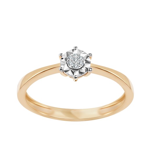 Pierścionek z dwukolorowego złota z diamentami ze sklepu YES.pl w kategorii Pierścionki - zdjęcie 163623785