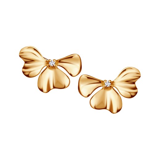Kolczyki złote z cyrkoniami - kwiaty - Femini ze sklepu YES.pl w kategorii Kolczyki - zdjęcie 163625837