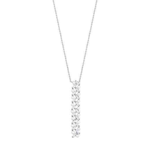Naszyjnik srebrny z perłami i cyrkoniami - Pearls of Sky ze sklepu YES.pl w kategorii Naszyjniki - zdjęcie 163626319