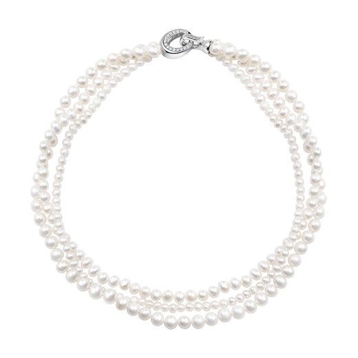 Naszyjnik z pereł z cyrkoniami - Pearls ze sklepu YES.pl w kategorii Naszyjniki - zdjęcie 163626328