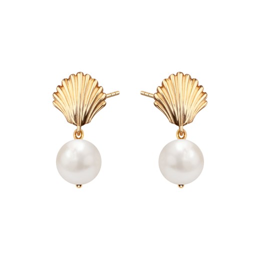 Kolczyki srebrne pozłacane z perłami - muszle - Pearls ze sklepu YES.pl w kategorii Kolczyki - zdjęcie 163626608