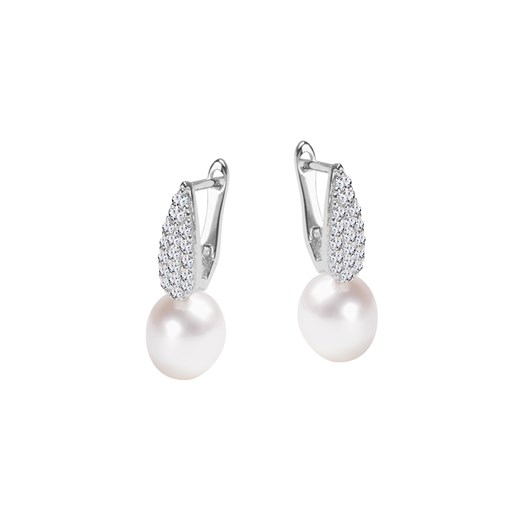 Kolczyki srebrne z perłami i cyrkoniami - Pearls of Sky ze sklepu YES.pl w kategorii Kolczyki - zdjęcie 163626618