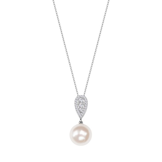 Naszyjnik srebrny z perłami i cyrkoniami - Pearls of Sky ze sklepu YES.pl w kategorii Naszyjniki - zdjęcie 163626635