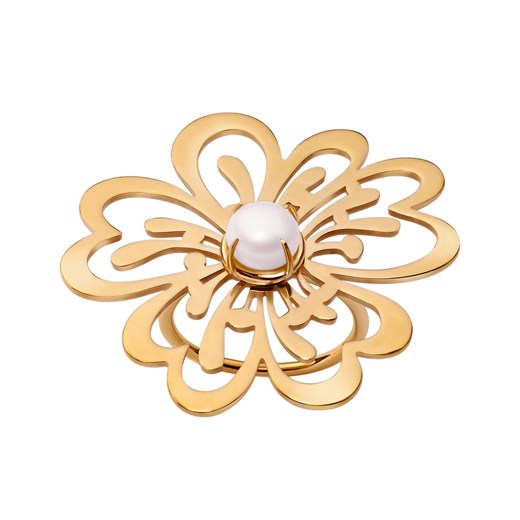 Pierścionek srebrny pozłacany z perłą - kwiat - Blossom ze sklepu YES.pl w kategorii Pierścionki - zdjęcie 163626969