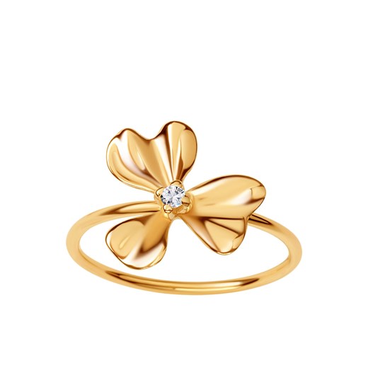 Pierścionek złoty z cyrkoniami - kwiaty - Femini ze sklepu YES.pl w kategorii Pierścionki - zdjęcie 163627228
