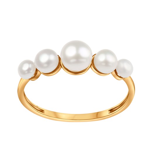 Pierścionek złoty z perłami - Pearls ze sklepu YES.pl w kategorii Pierścionki - zdjęcie 163627259