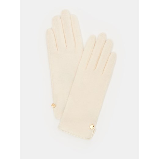 Mohito - Jasne rękawiczki z wełną - Biały Mohito S Mohito