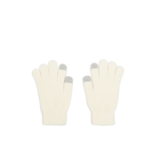 Cropp - Kremowe rękawiczki z funkcją Touchscreen - kremowy Cropp Uniwersalny Cropp