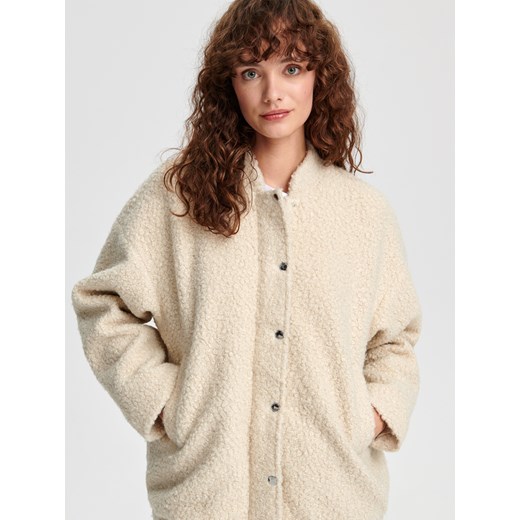 Sinsay - Kurtka z imitacji baranka - kremowy Sinsay XXL Sinsay