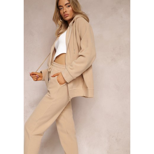Beżowy Komplet Dresowy 2-częściowy z Bluzą i Spodniami Bennila ze sklepu Renee odzież w kategorii Dresy damskie - zdjęcie 163632907