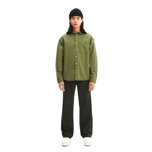 Cropp - Ciemnozielona koszula comfort - zielony Cropp XXL wyprzedaż Cropp